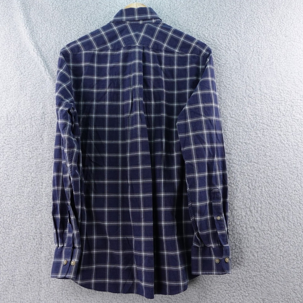 Charles Tyrwhitt Weekend Shirt Mens M Slim Fit Blue Plaid Long Sleeve Flannel - Picture 2 of 6
